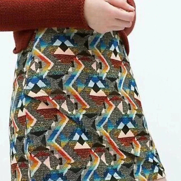 Zara Ethnic Aztec Print Embroidered Woven Pattern‎ Mini Multicolor Skirt Large - Picture 1 of 8